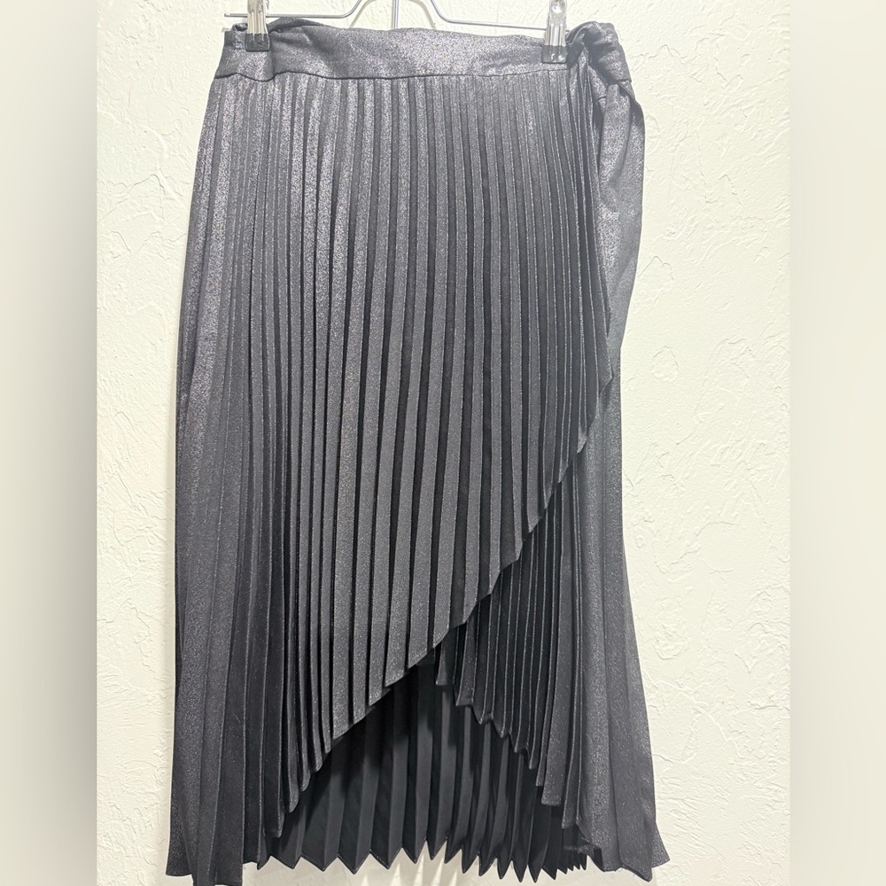 White House Black Market Metallic Black Blouse